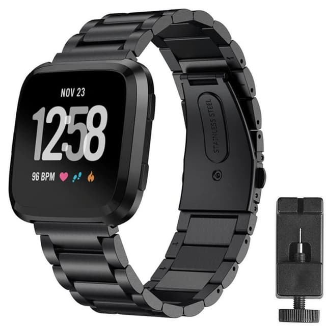 Armbånd rustfritt stål Fitbit Versa / Versa Lite - Svart