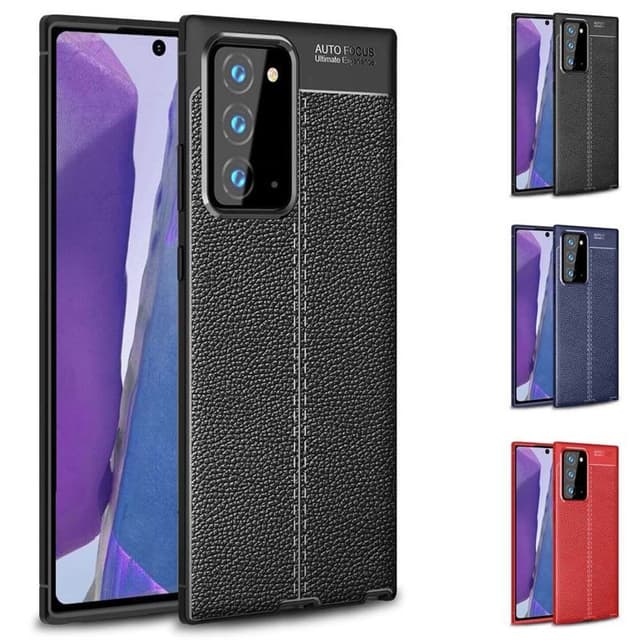 Nahkakuvioitu TPU kuori Samsung Galaxy Note 20  - musta