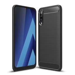 Samsung Galaxy A70 Karbon fiber Texture Skal - Svart