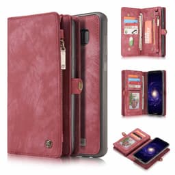 CASEME Samsung Galaxy S8 Plus Retro läder plånboksfodral - Röd