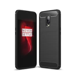 Carbon Fiber Texture TPU telefontaske til OnePlus 6T - Sort