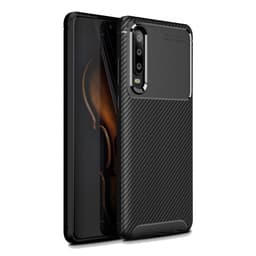 Huawei P30 Karbonfiber Teksturcover - Sort