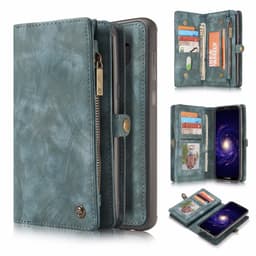 CASEME Samsung Galaxy S8 Retro läder plånboksfodral - Blå