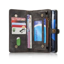 CASEME Samsung Galaxy S7 Edge Retro läder Plånboksfodral - Grå