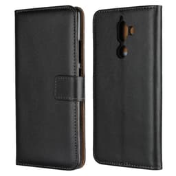 Nokia 7 Plus plånboksfodral Läder - Svart