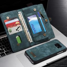 CASEME Samsung Galaxy S7 Edge Retro läder Plånboksfodral - Blå