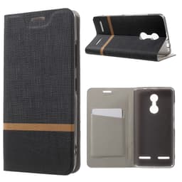 Lenovo K6 Plånboksfodral Cross Texture Svart