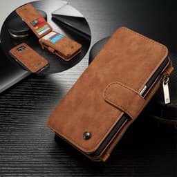 CASEME Samsung Galaxy S7 Retro läder plånboksfodral - Brun