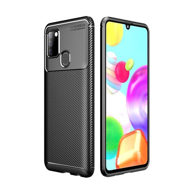 Samsung Galaxy A21s Karbon fiber Texture  Skal - Svart