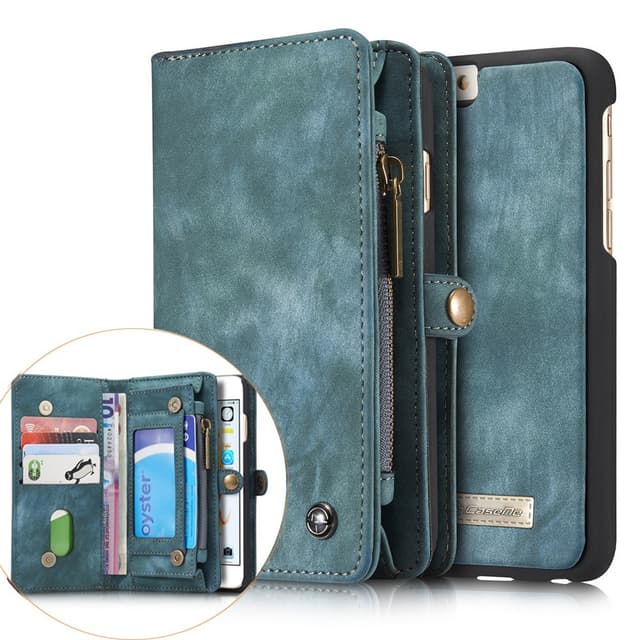 CASEME iPhone 6s 6 Retro Split läder plånboksfodral - Blå