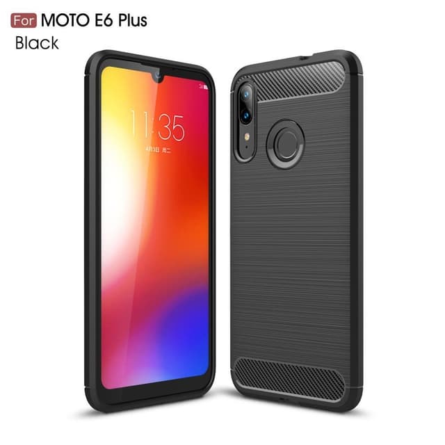 Motorola Moto E6 Plus Karbon fiber Skal - Svart