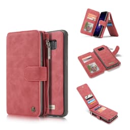 CASEME Samsung Galaxy S8 Plus Retro läder plånboksfodral Röd
