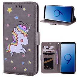 Samsung Galaxy S9 Plånboksfodral - Unicorn Enhörning - Grå