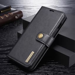 DG.MING Samsung Galaxy S10+ Split Läder Plånboksfodral - Svart