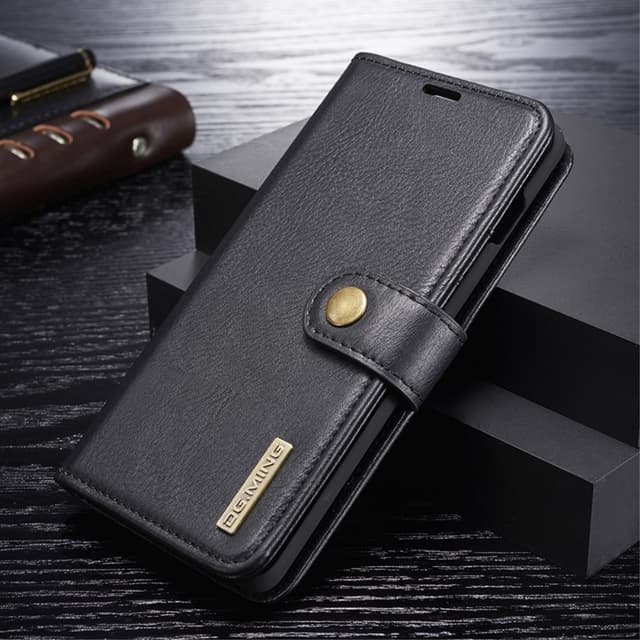 DG.MING Samsung Galaxy S10+ Split Läder Plånboksfodral - Svart