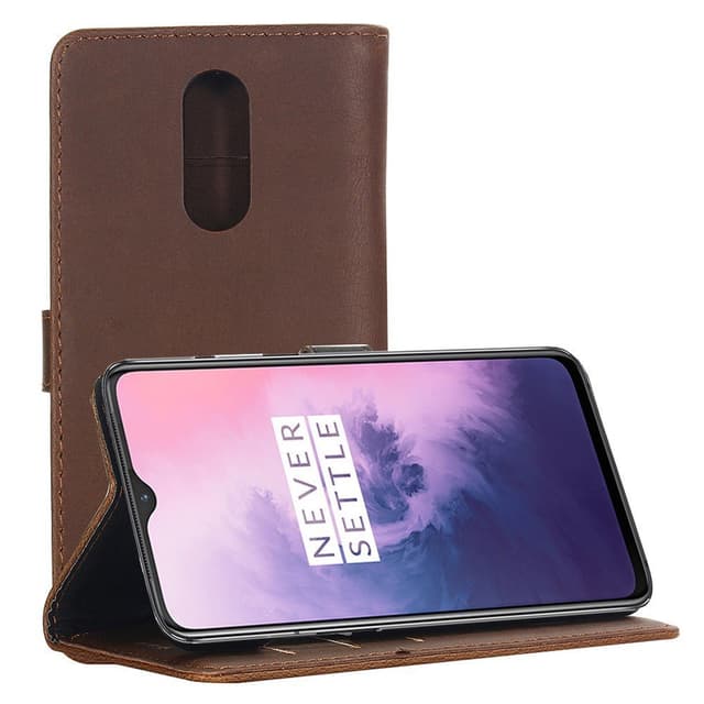 OnePlus 7 Retro Plånboksfodral - Coffee