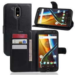 Motorola Moto G4 / G4 Plus Litchi Plånboksfodral - Svart