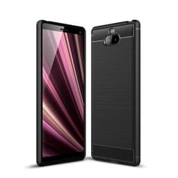 Sony Xperia 10 Plus Karbonfiber Teksturdeksel - Svart