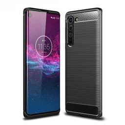 Til Motorola Edge Karbonfiber Cover - Sort