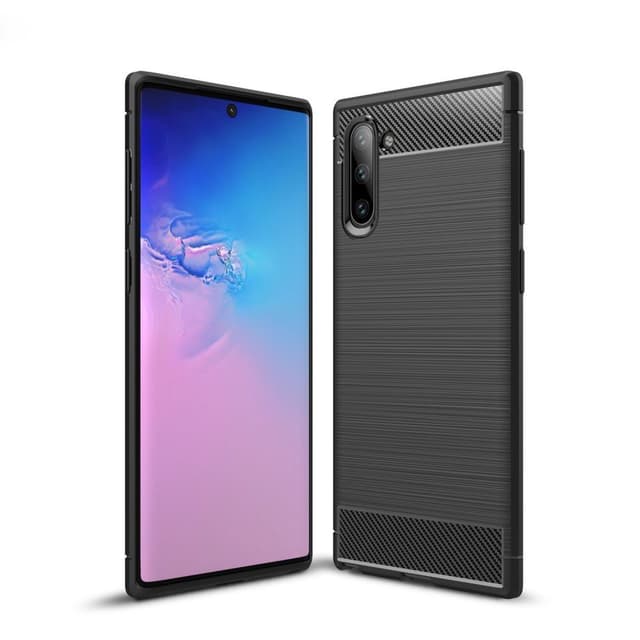 Samsung Galaxy Note 10 Karbon fiber Texture Skal - Svart