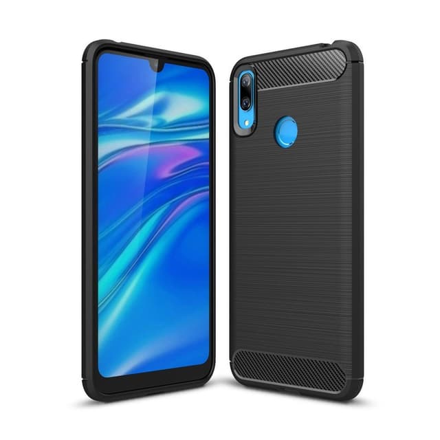 Huawei Y7 2019 Karbon fiber Texture Skal - Svart