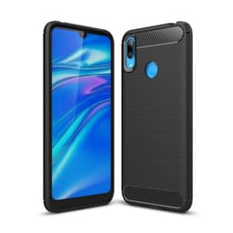 Huawei Y7 2019 Karbonfiber Teksturcover - Sort
