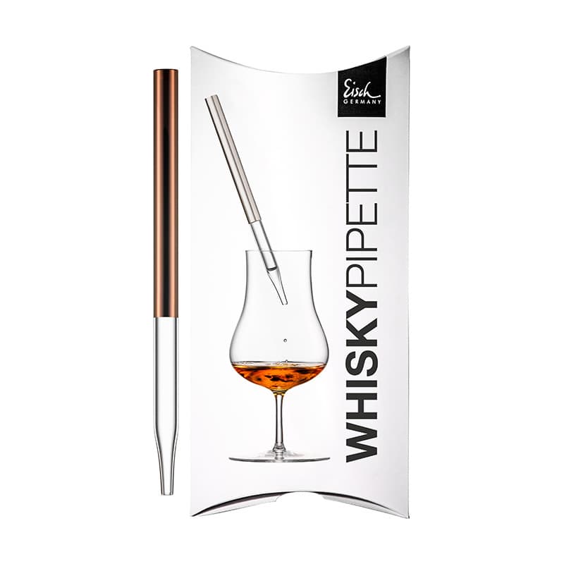 EISCH Whisky Pipette Mit Platin – Handgefertigte Glaspipette, Veredelt Mit Echtem Platin, Made In Germany – Im Geschenkkarton