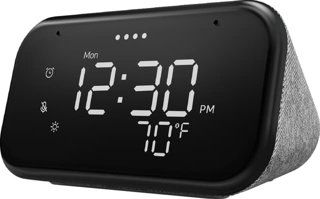 Lenovo Smart Clock Essential med Google Assistant (soft touch grey)
