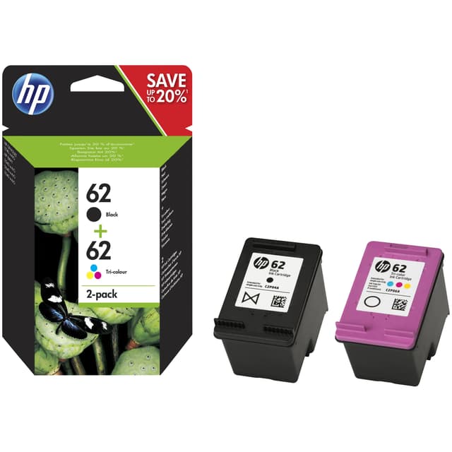 HP Bläckpatroner 62 Combo Pack Svart Trefärgad