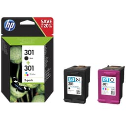 HP bläckpatron 301 Svart Tre-färger - 2-pack