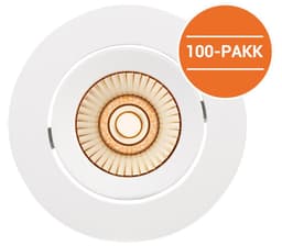 Alfa reflektor LED warmdim 10W matt hvit IP44 100PK