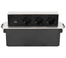 Pop-up desk 3 stikk 2xUSB (A+C) 3A 1,5m