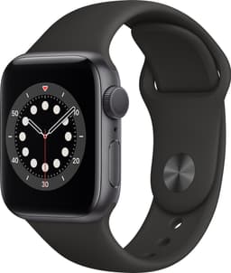 Apple Watch Series 6 40mm GPS (stellargrå alu/sort sportsreim)