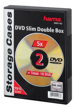 Hama Fodral till CD/DVD Double Jewel Case Slim (5 st)
