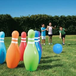 Uppblåsbart bowlingset, 6 käglor och 1 klot