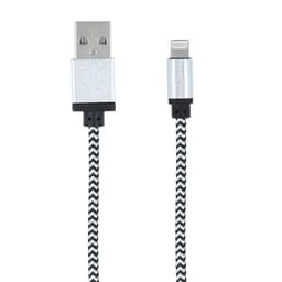 Forever Lightning-kabel 1m, Flätad textil, Vit
