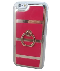 Selfieskal i mjukplast och guld till iPhone 6/6S (Rosa)