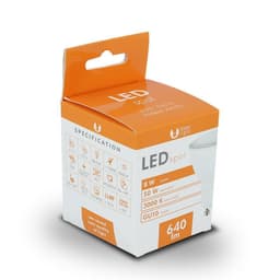 LED-lampa GU10, 8W, 230v, Varmvit