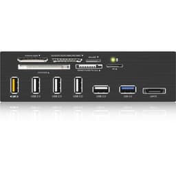 ICY BOX USB 3.0 minnekortleser for 5,25"-plass, eSATA/USB3, svart
