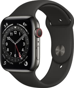 Apple Watch Series 6 44mm GPS+Cellular (graf stål/svart sportarmband)