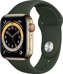 Apple Watch Series 6 40mm GPS+Cellular (kul. teräs/vih. urheiluran.)