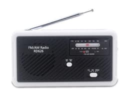 Nödradio med vev, LED-lampa, FM-radio, USB, Solcell, Dynamo RD626