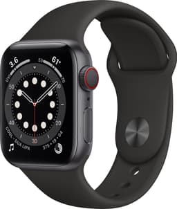 Apple Watch Series 6 40mm GPS+4G LTE (stellargrå/sort sportsreim)