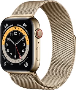 Apple Watch Series 6 44mm GPS+4G LTE (gullfarget stål/gull Mil.-reim)