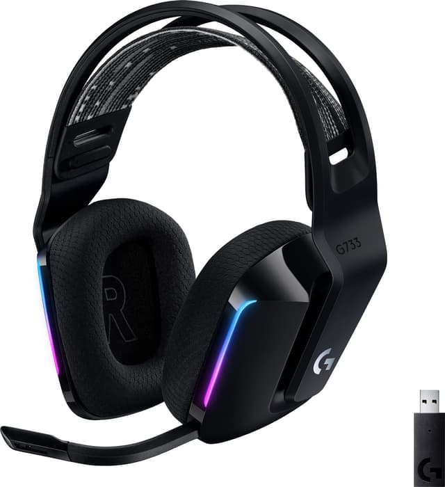 Logitech G733 Lightspeed RGB gaming headset (svart)