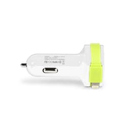 Sweex Billaddare 3-Utgångar 6 A 2 x USB / Apple Lightning Vit/Grön