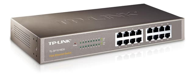 TP-Link nätverksswitch, 16-ports, 10/100 Mbps, RJ45, 19 (TL-SF1016DS)