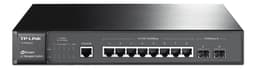 TP-Link JetStream kytkin, 8xRJ45, Gigabit, 2xSFP-porttia, 1U, musta