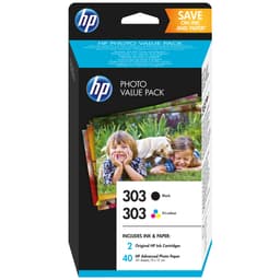HP blækpatroner 303 Sort Trefarvet + fotopapir