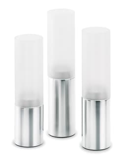 FARO, Set/3 Ljuslyktor, Rostfritt stål/Glas